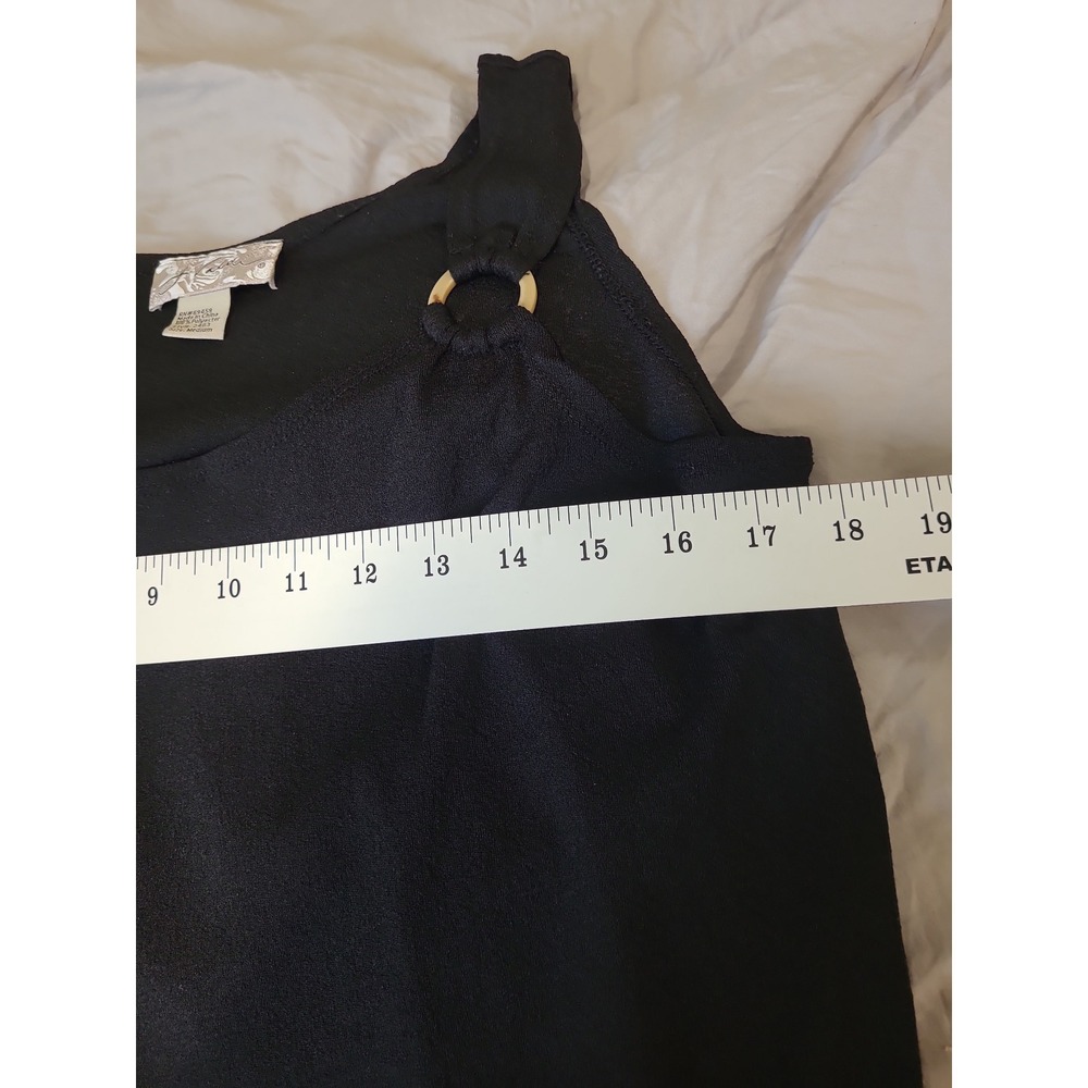 J Valdi sleeveless ring tank Black Coverup Dress Swim Women SZ M vacation Pool - Picture 6 of 8